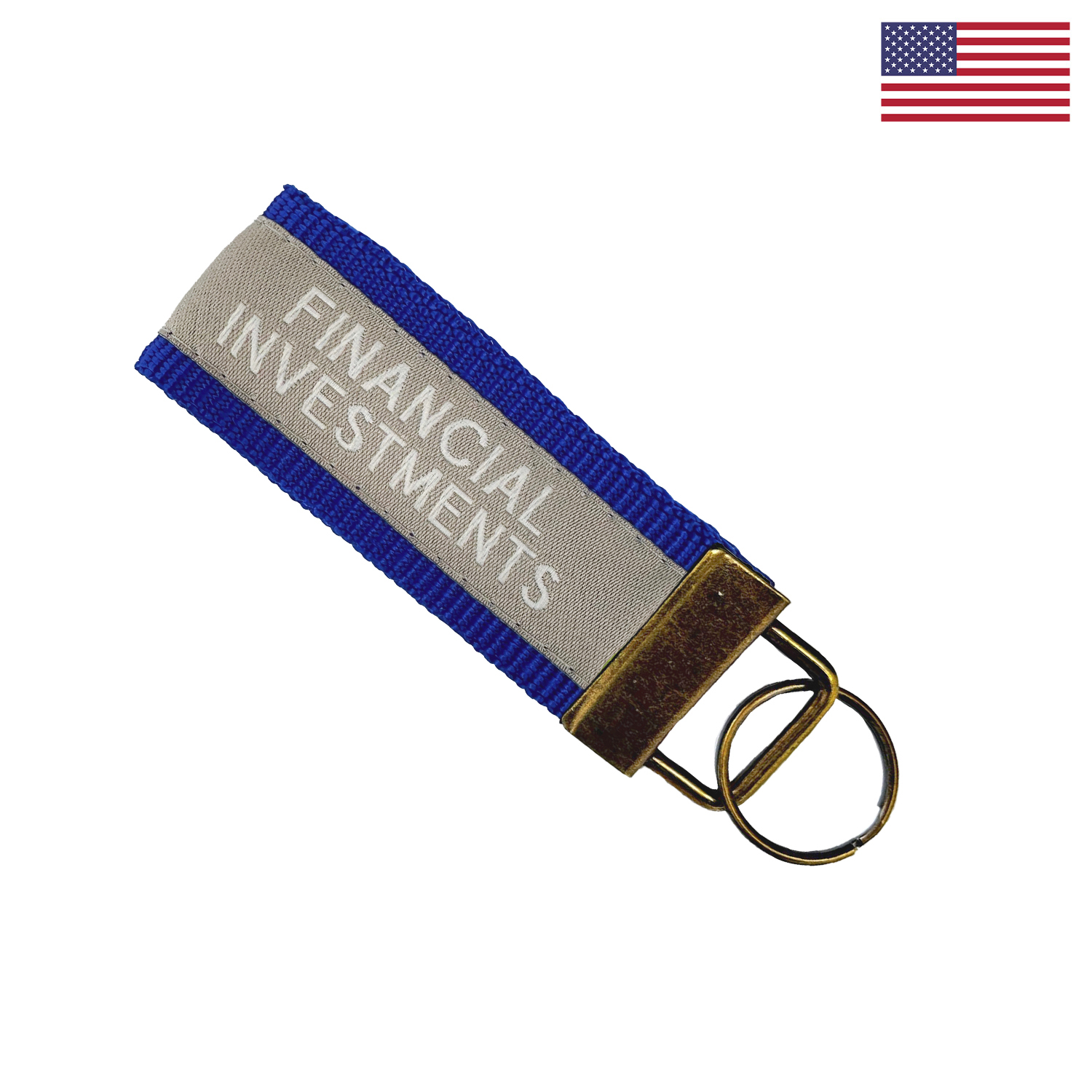 3" Woven Key Strap w/ Antique Brass Colored Hardware - "Elite" Weave