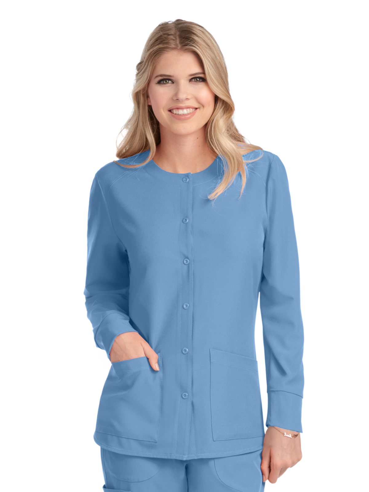 Skechers - Women's Two-Pocket Snap-Front Stability Warm-Up Scrub Jacket 114