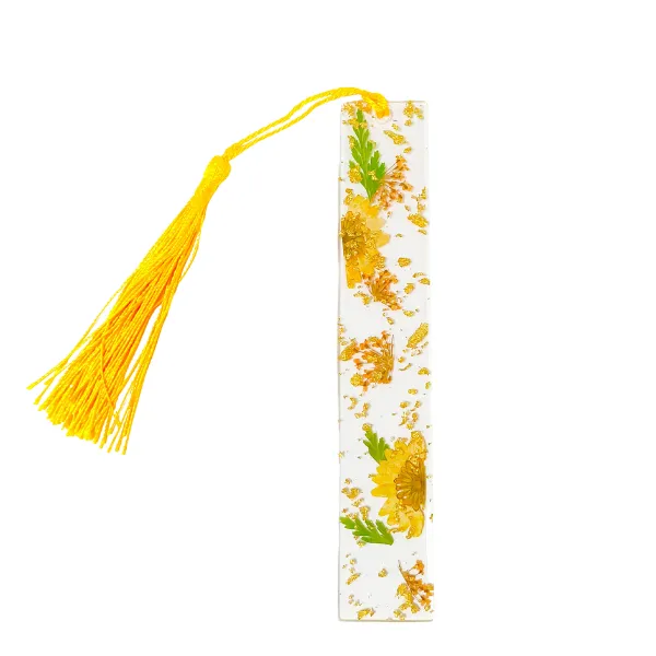 Pressed Flower Resin Bookmark with Tassel 9