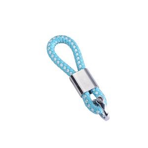 Sophisticated Weaved PU Leather Keychain With Plastic Buckle 5