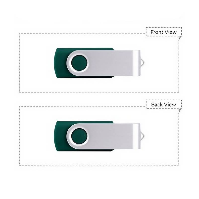 Plastic USB Flash Drive W/ Metal Swivel Cover (1GB) 15