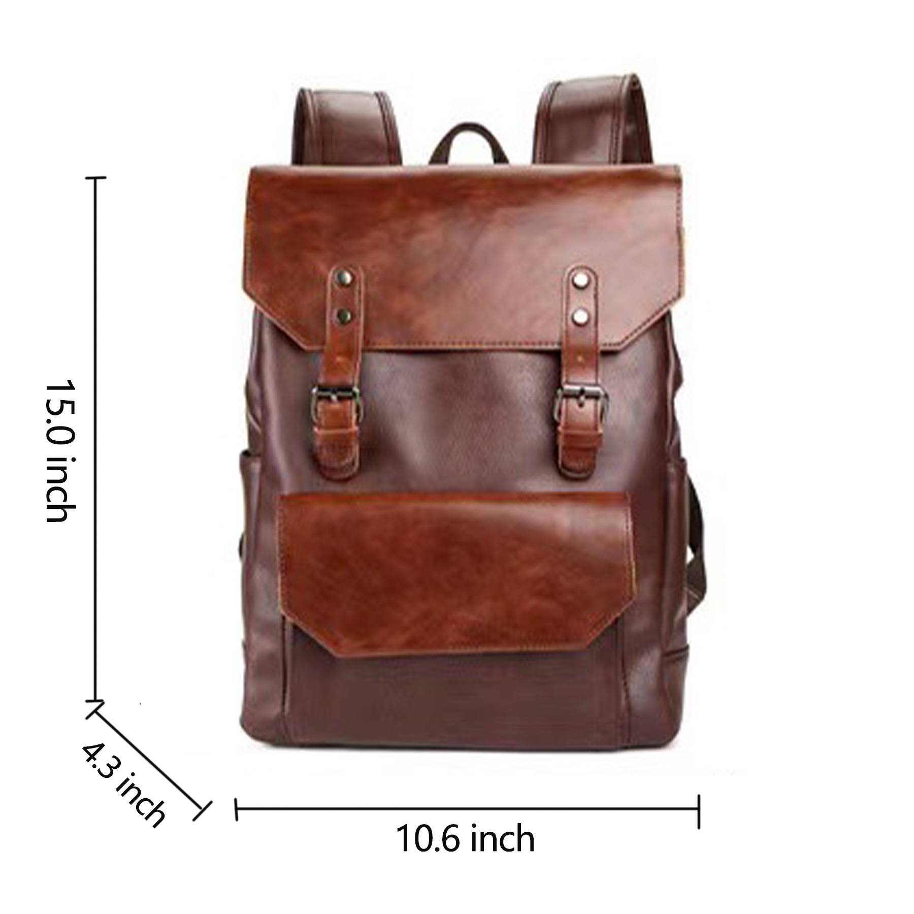 PU Weekend Travel Vintage Laptop Bookbag Backpack for Men 7
