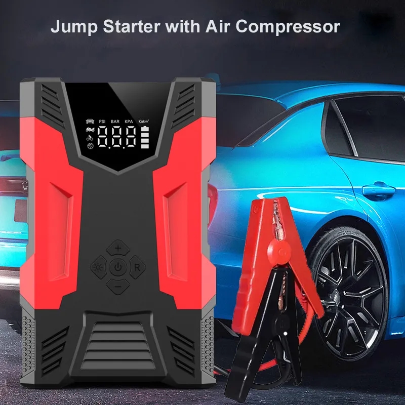 Portable Car Jump Starter Battery Pack & Air Pump 6
