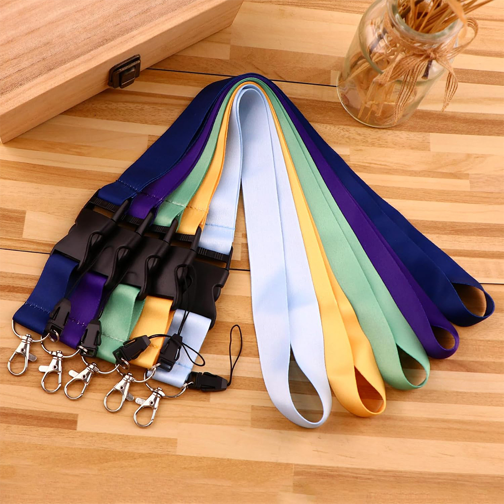 4/5" Silkscreened Flat Lanyard w/ Sew on Breakaway4/5" 1