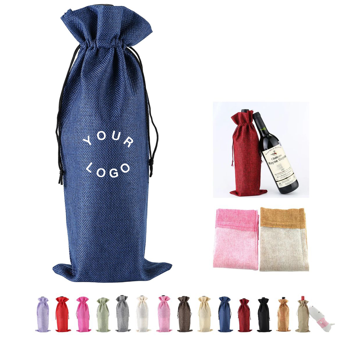 Burlap Bottle Bag with Dust Protection 6