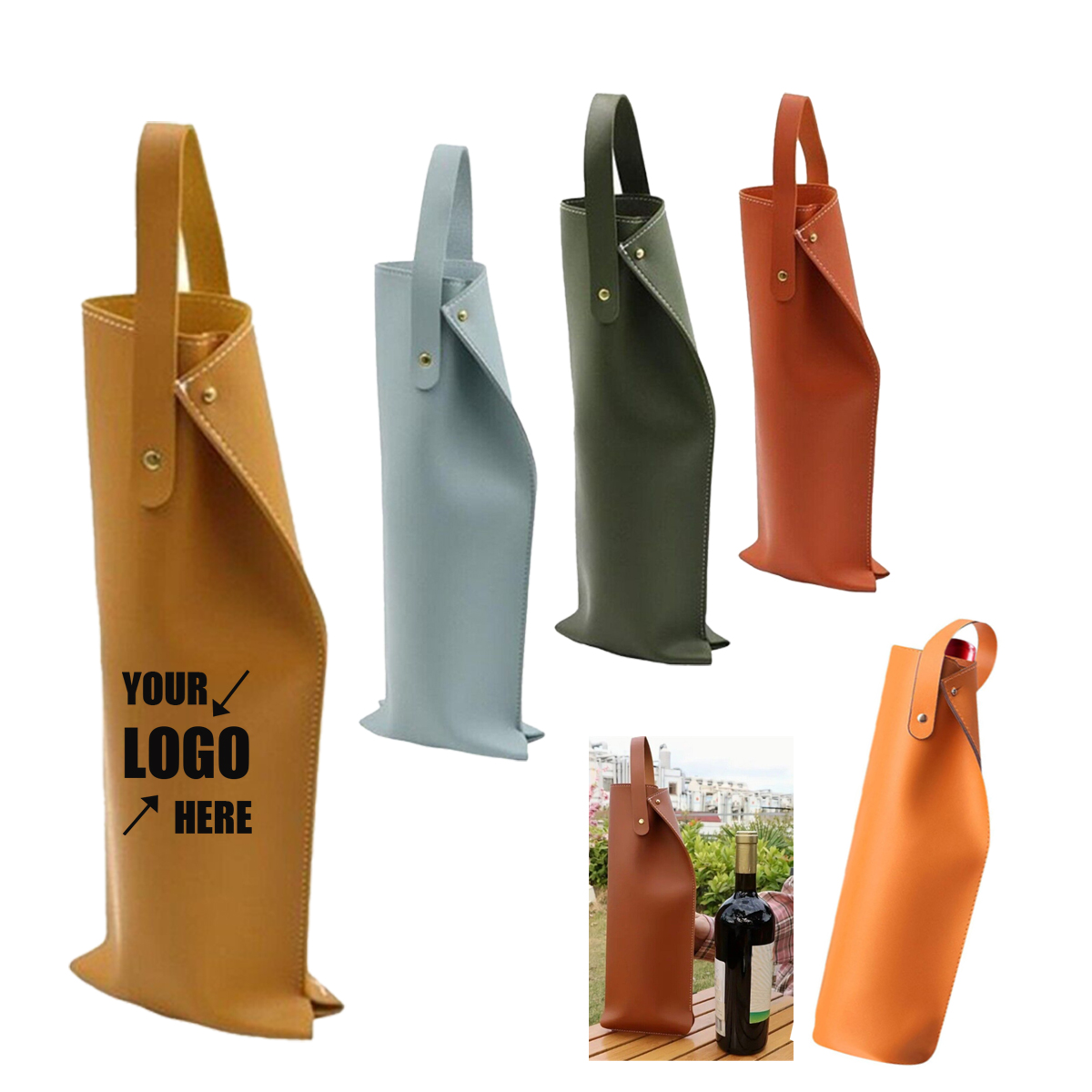 Pu Leather Wine Tote Bag 2