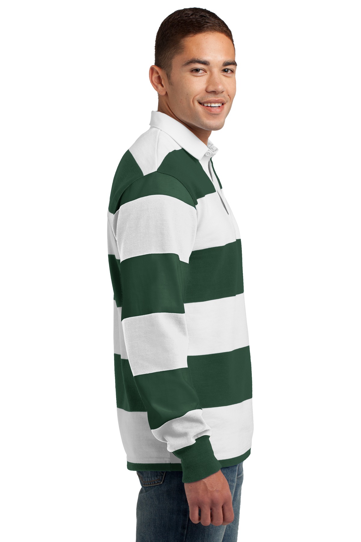 Sport-Tek Classic Long Sleeve Rugby Polo. ST301 1