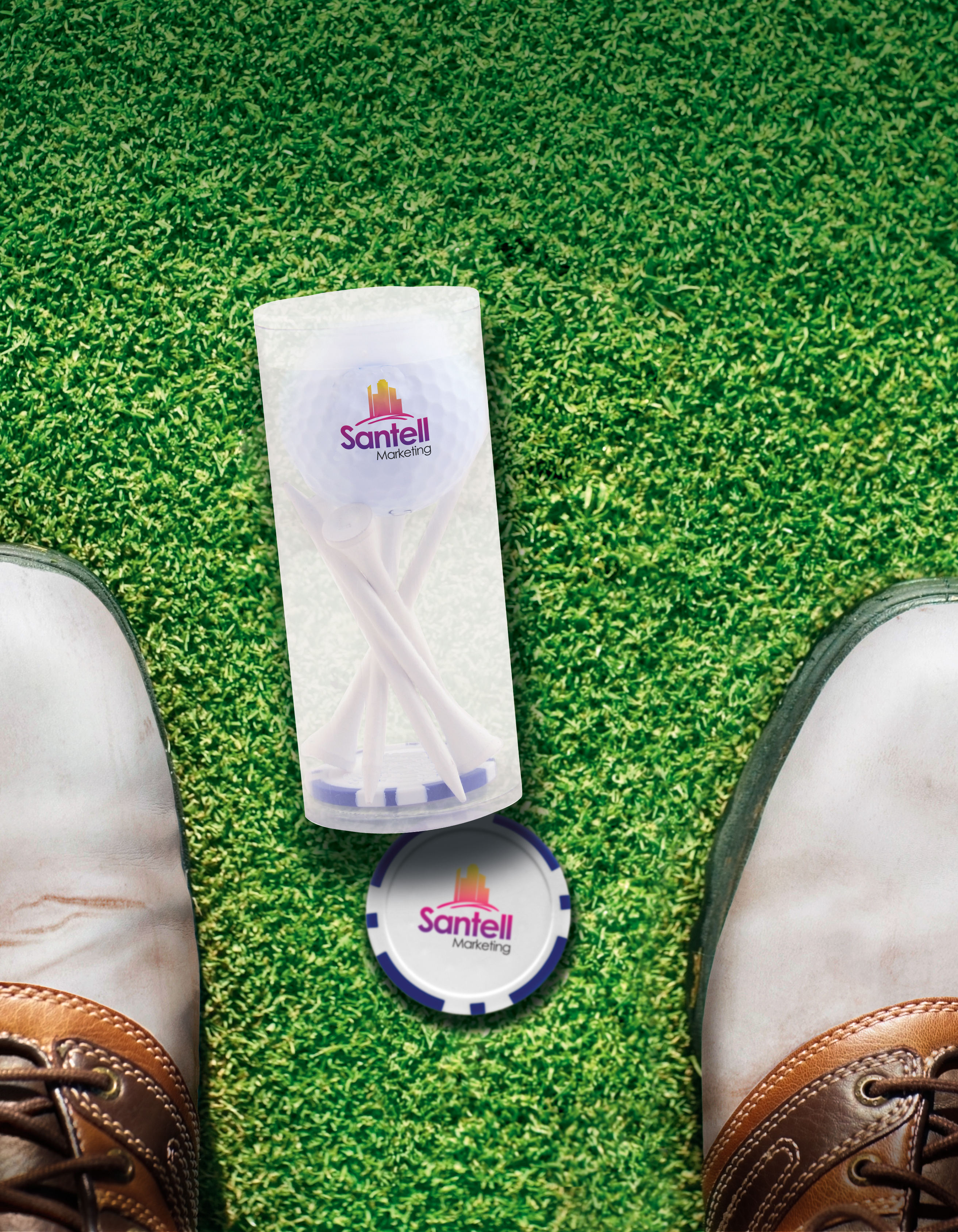 1-Ball 5-Tee Par Pack w/Poker Chip Ball Marker