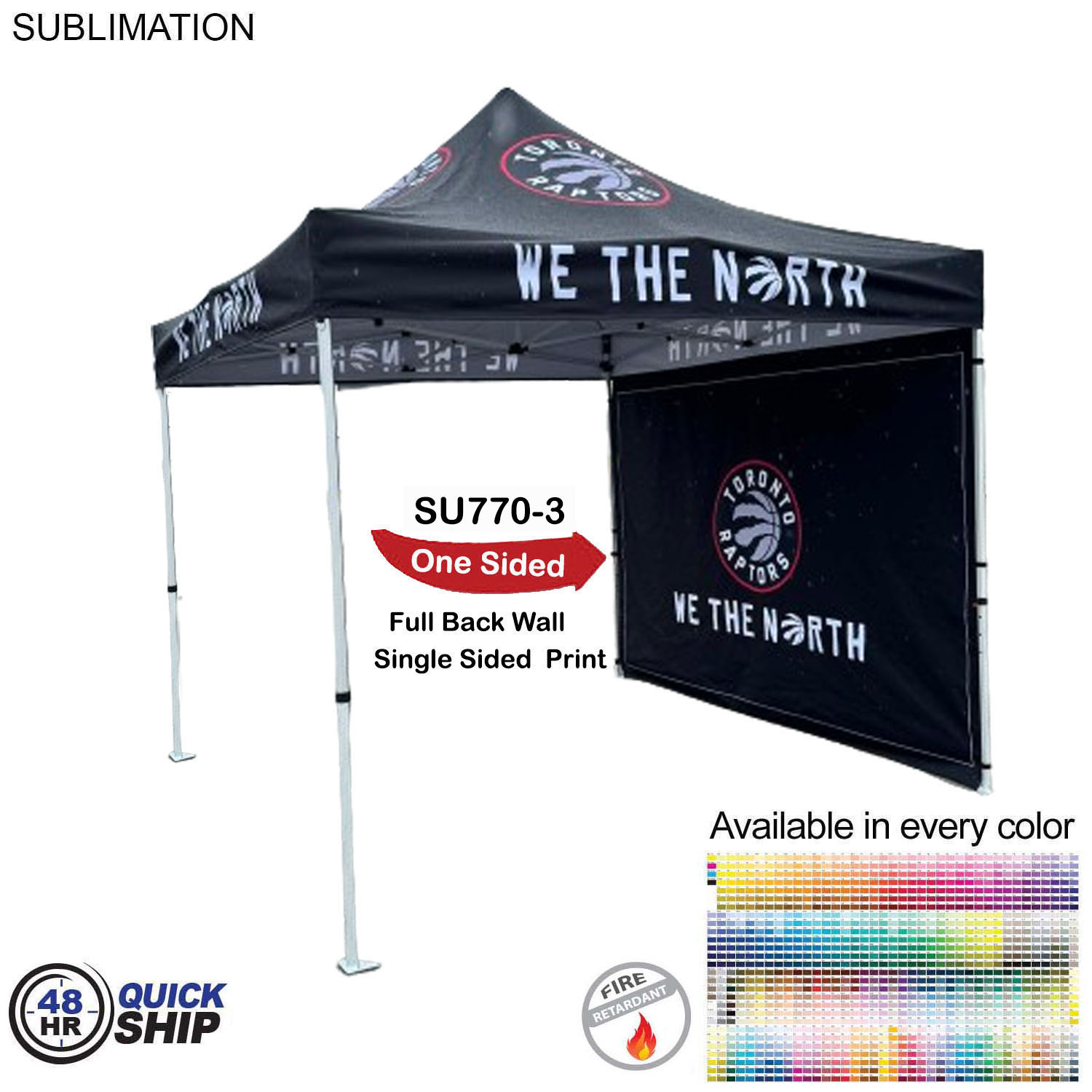 48 Hr Quick Ship - Full Back Wall for 10x10 Tent Kit, Sublimated, Single Sided Print 17