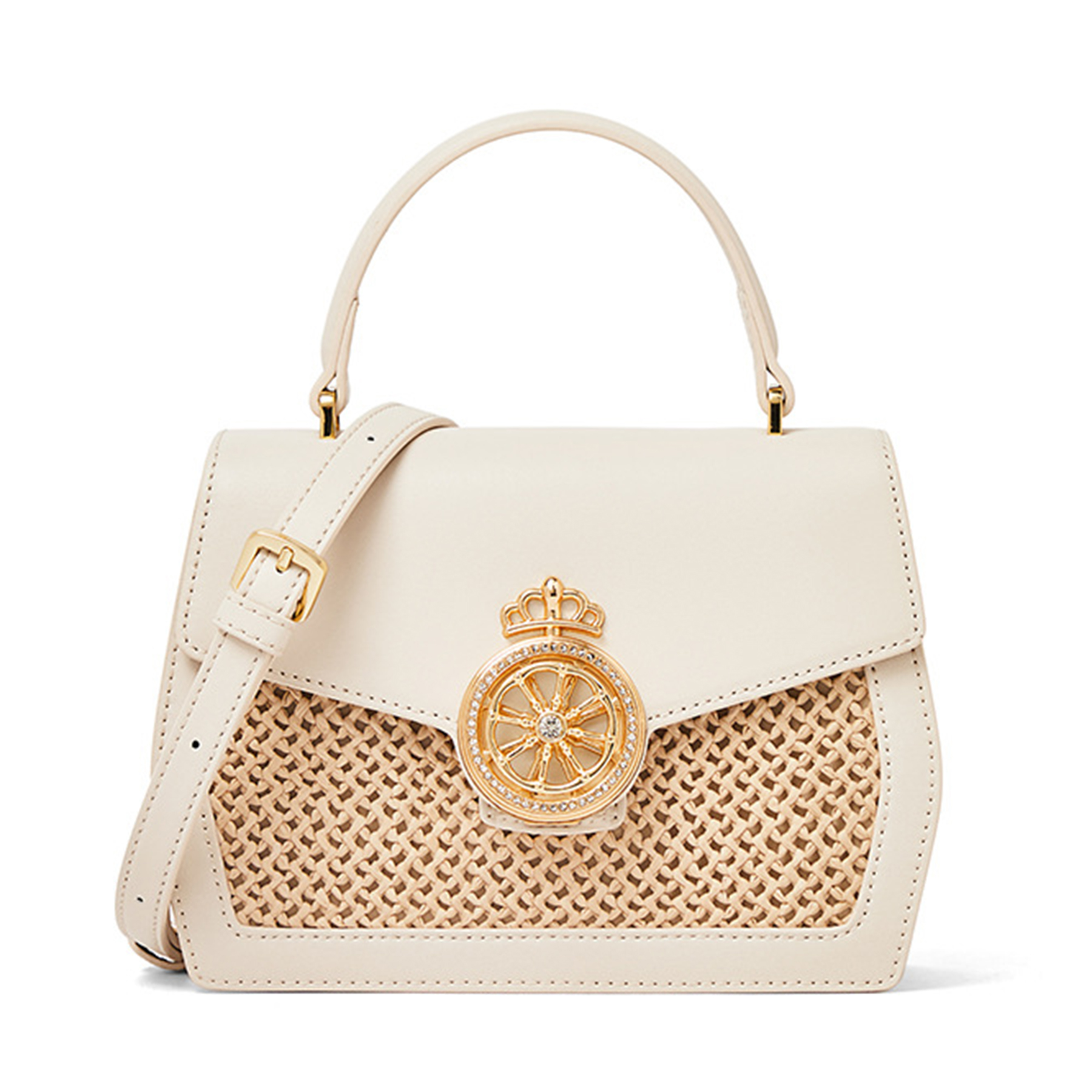 Genuine Leather Raffia woven cross-body carry-on bag 4