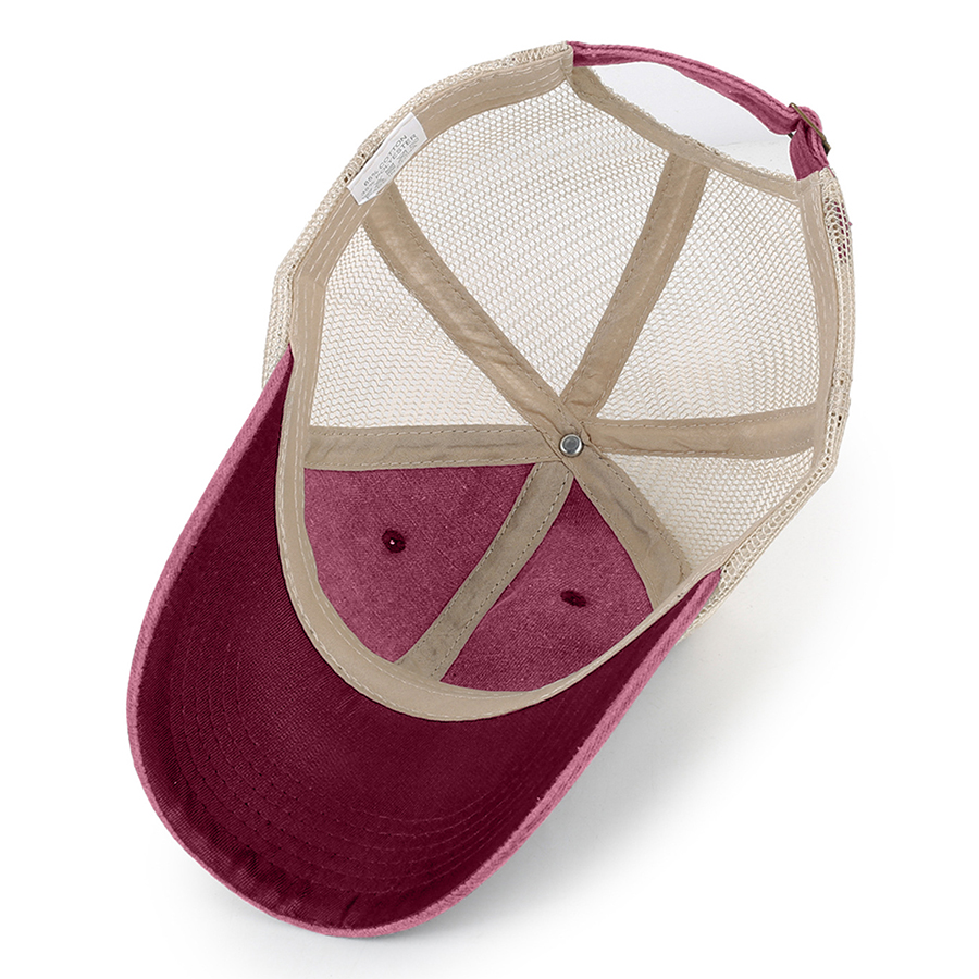 Stock 2-Tone Washed Cotton 6-Panel Trucker Cap 3