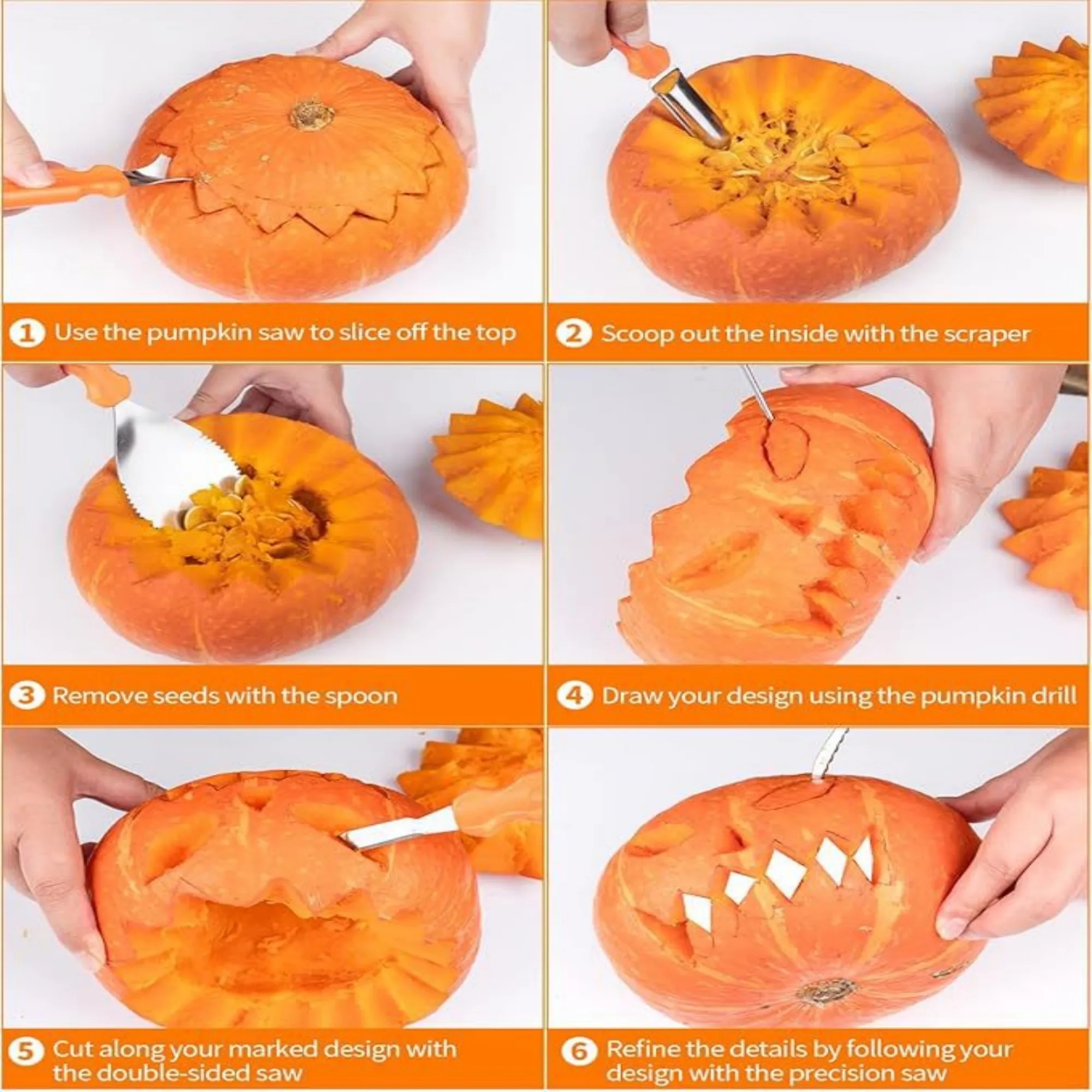 Pumpkin carving tool set 2