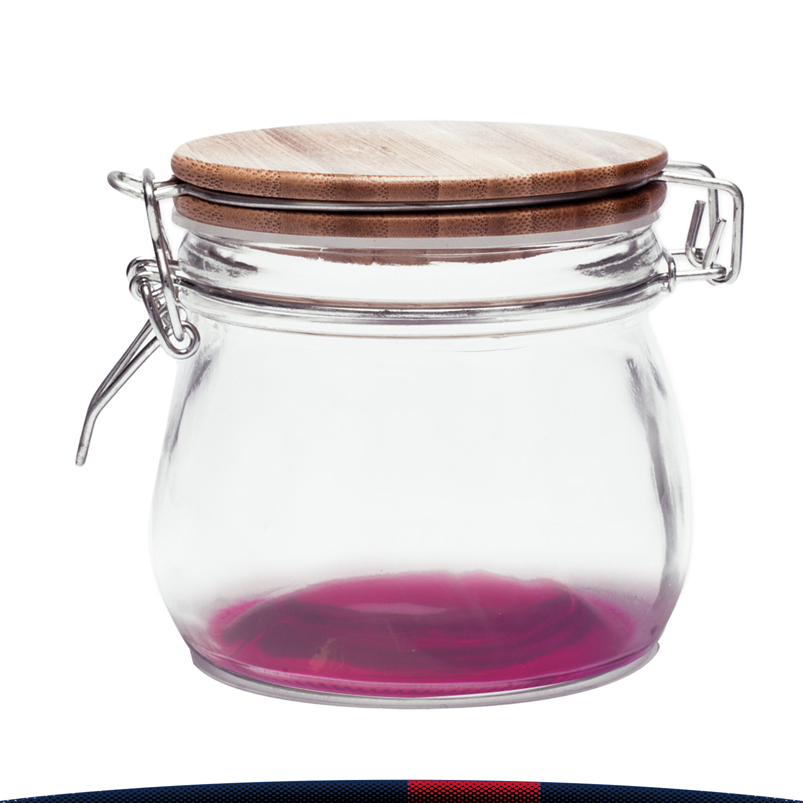 16 oz Glass Candy Jars with Wire Wooden Lids 3