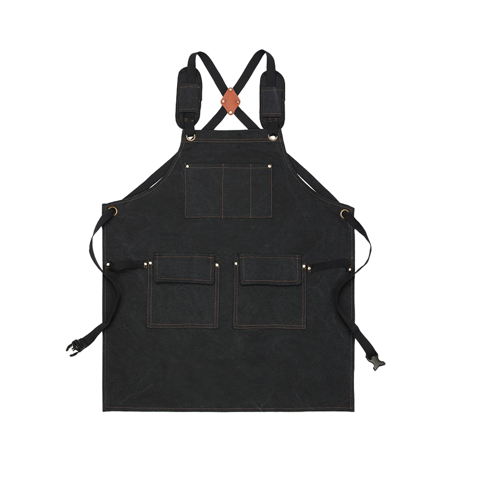 Cross-back Canvas Apron with Wide Straps 4