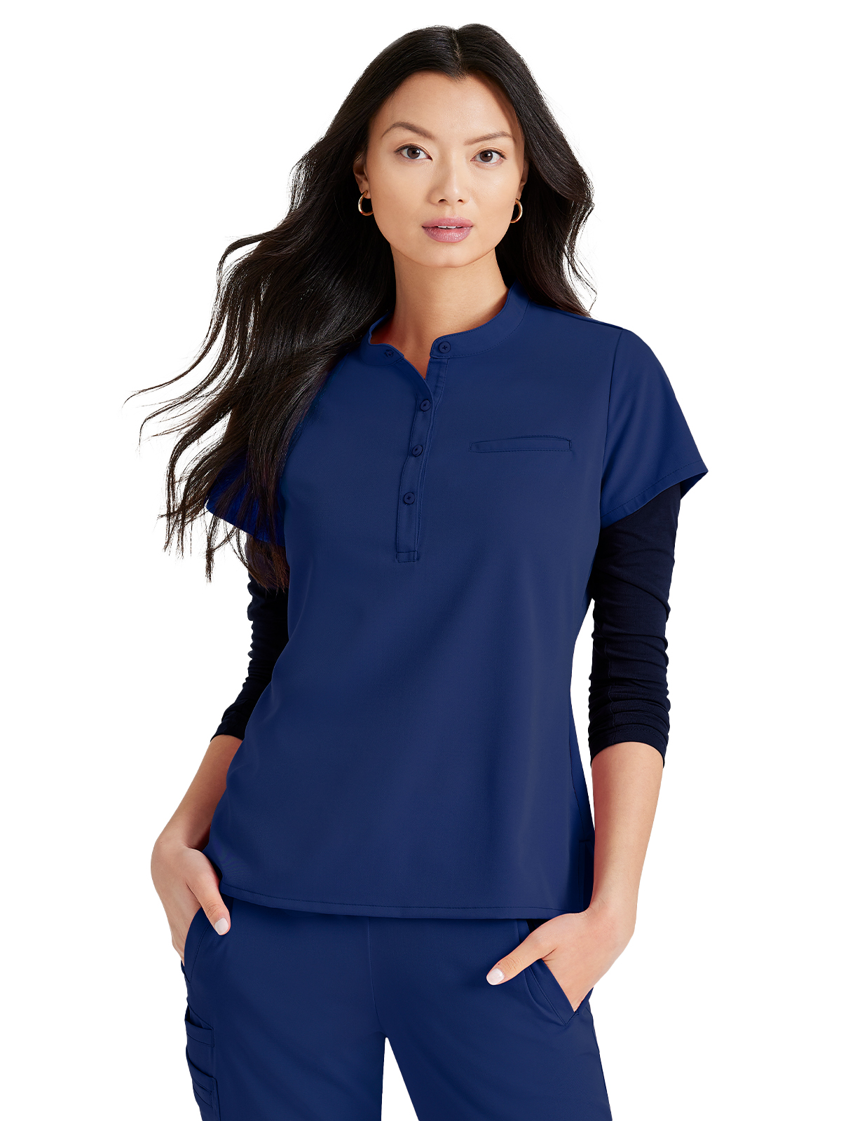 Barco Unify - Women's One-Pocket Henley Style Mission Scrub Top 16