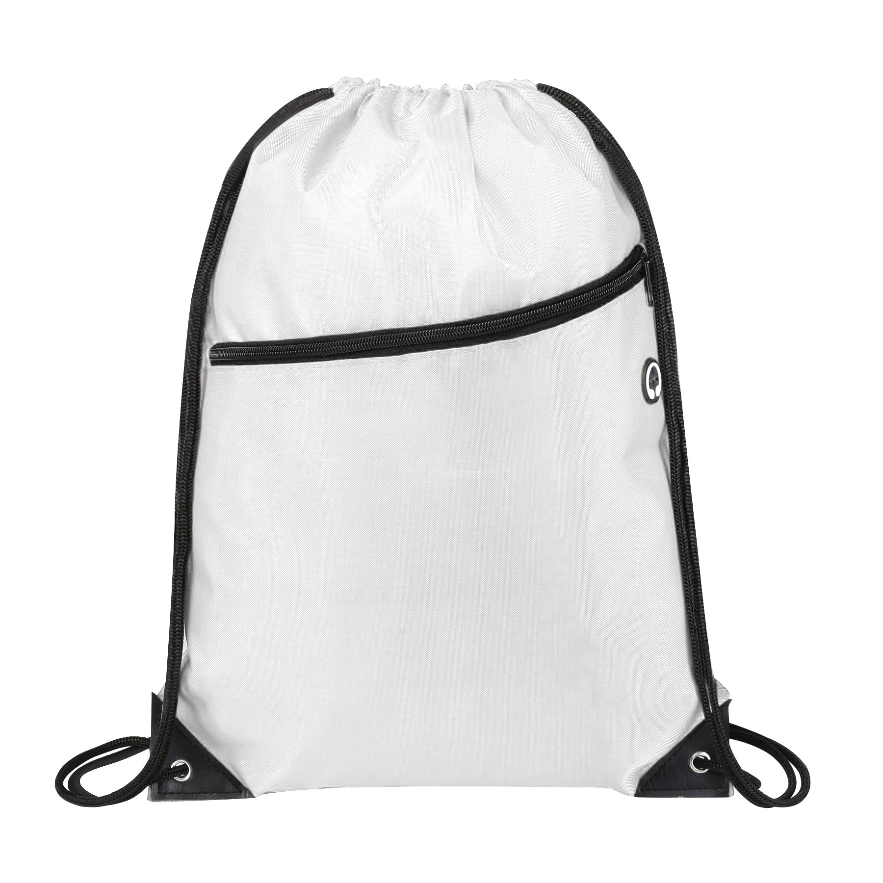 420D Heavy Duty Drawstring Backpack With Front Zipper 9