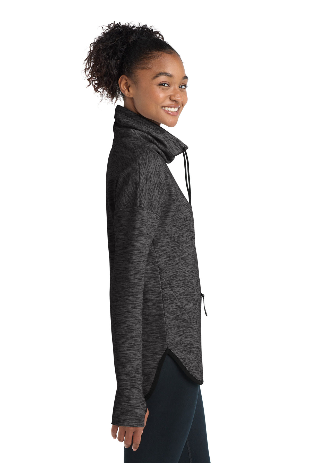 Sport-Tek Women's Triumph Cowl Neck Pullover LST280, custom hoodie or sweatshirt with logo imprint 21