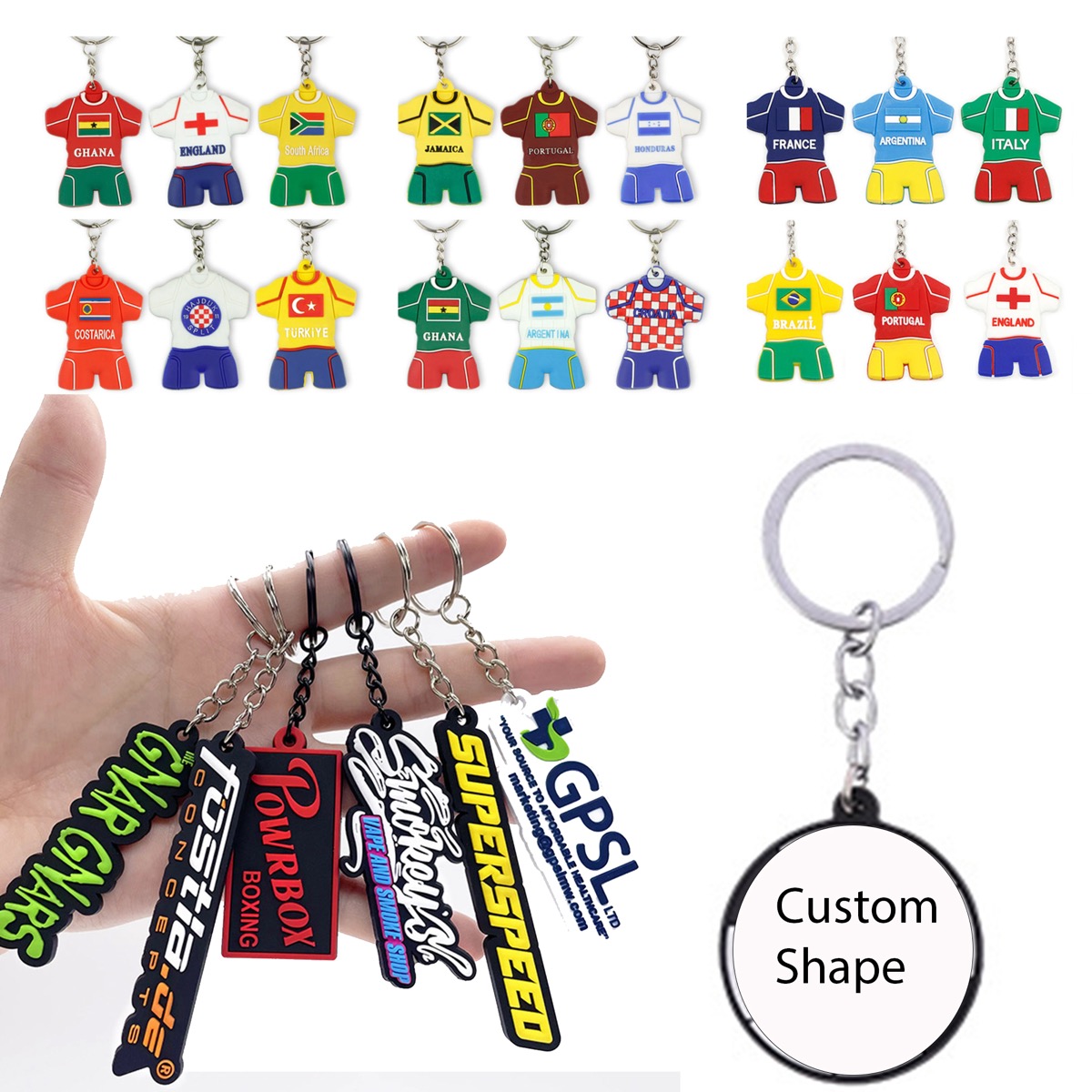 Custom PVC Rubber Basketball Jersey Keychain Football KeyTag 3