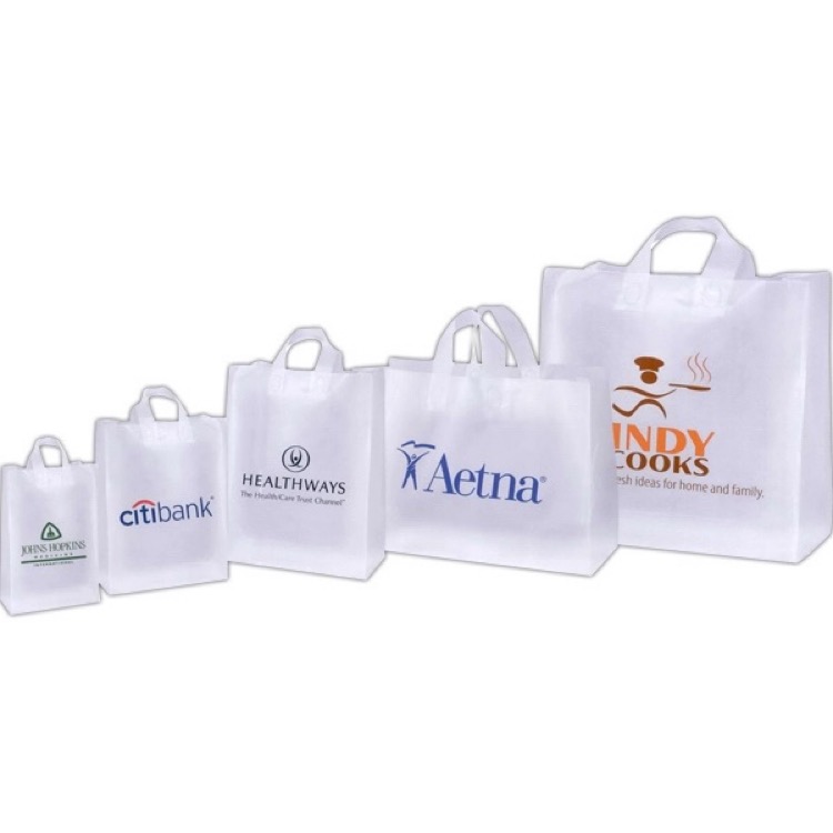 Coloured Frosted Soft Loops Tote Bags 1