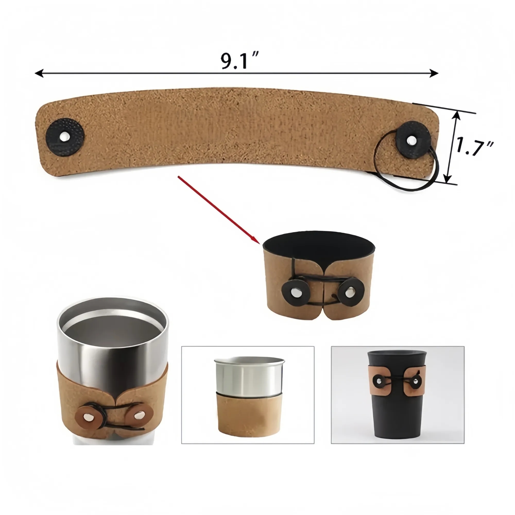 Foldable Cork Leather Cup Sleeve 2