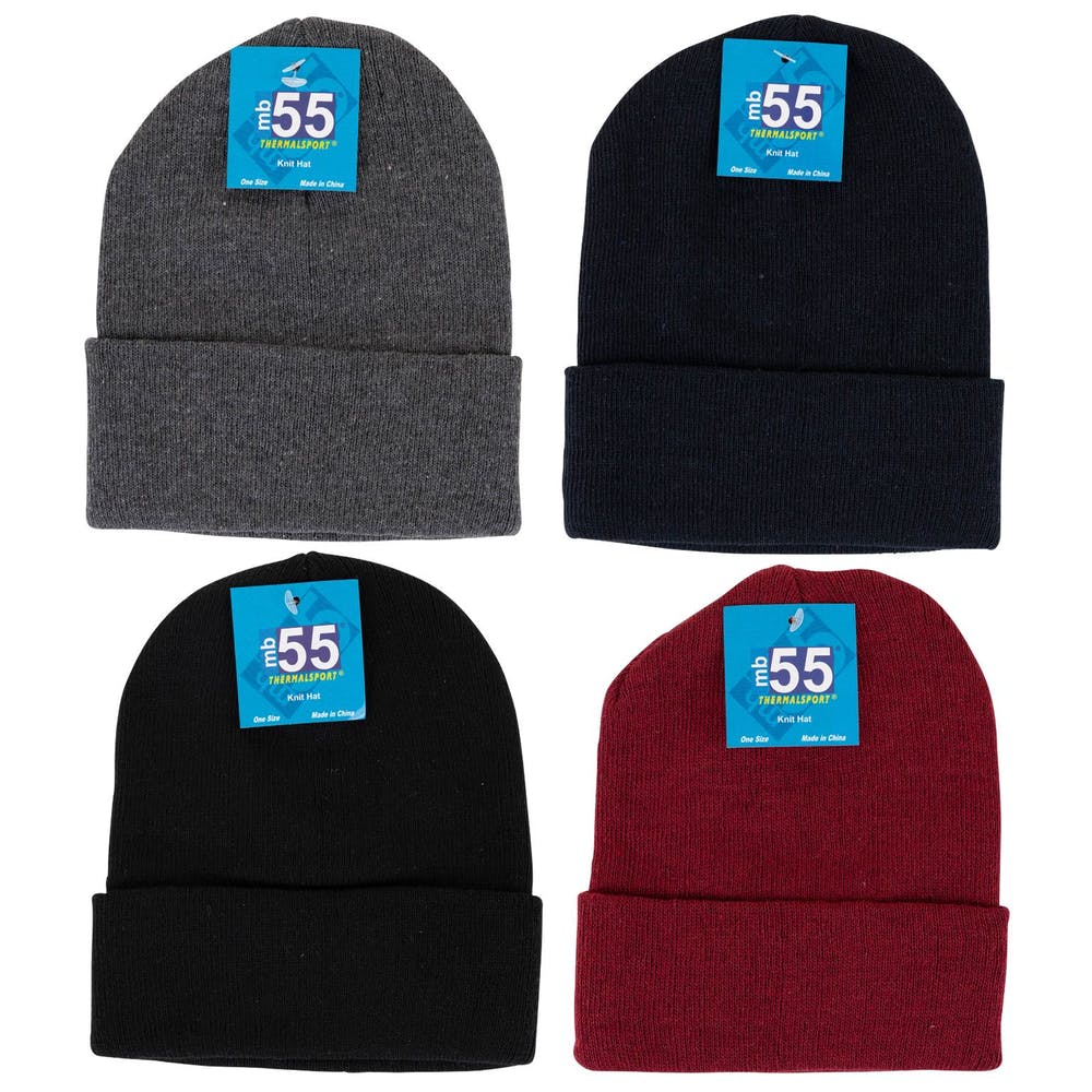 Adult Cuffed Knit Hats - Assorted Colors 6 per pack 2