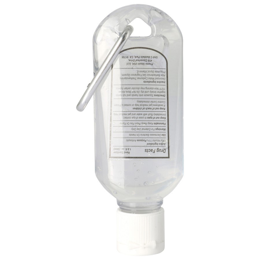 54ml (1.8oz) Antibacterial Hand Sanitizer Gel with Color-Matched Carabiner & Custom Label 4