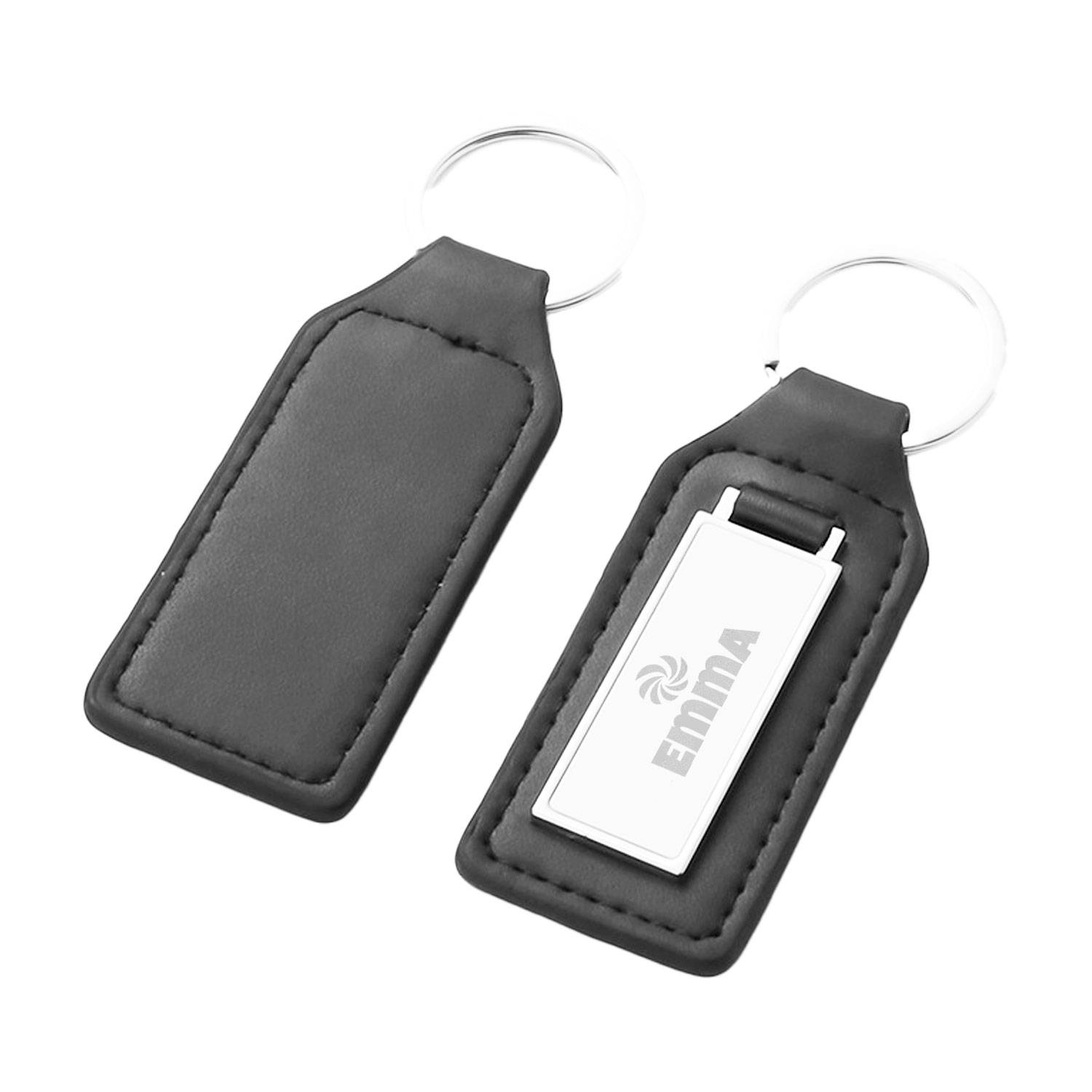 PU Leather Key Chain with Metal Plate 5