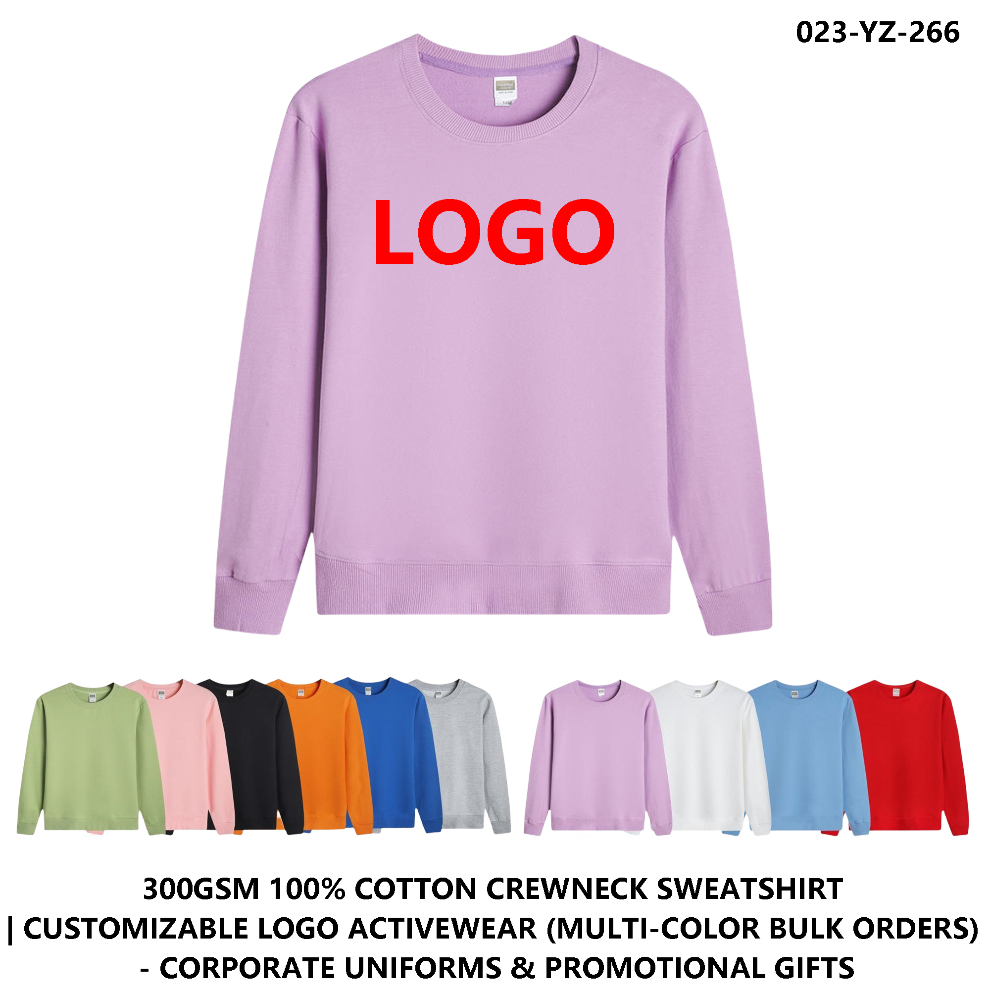 Personalized Logo Heavyweight Cotton Crewneck Terry Sweatshirt, custom hoodie or sweatshirt with logo imprint 2