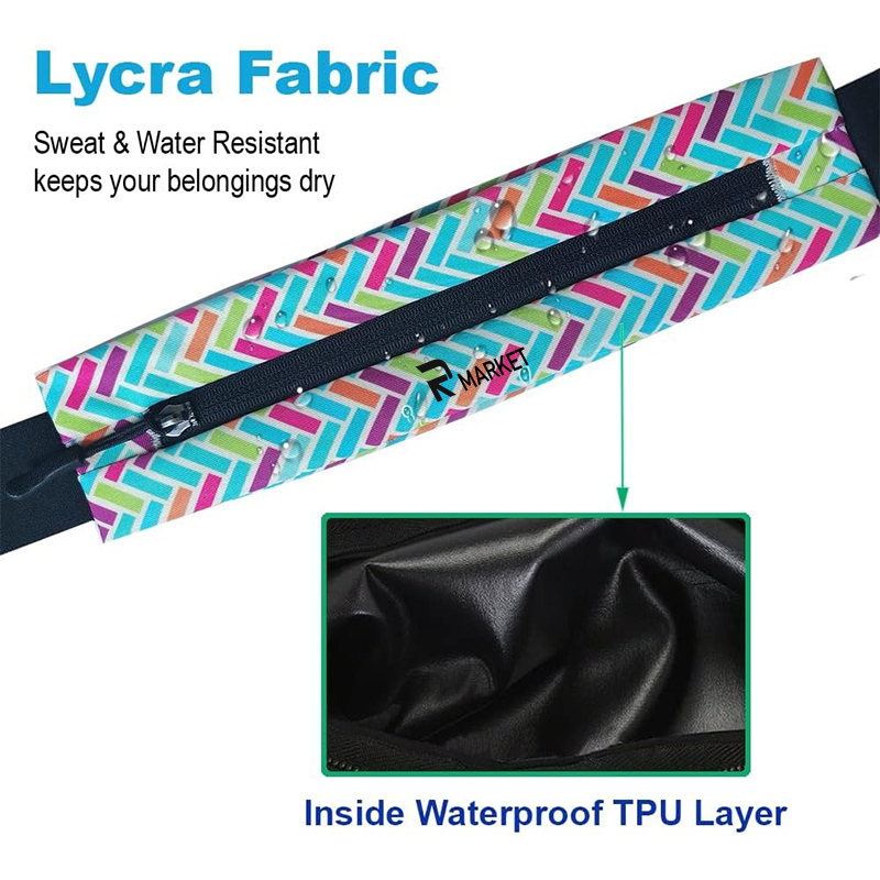 Customizable Running Belt with Adjustable Elastic Band made with high-quality waterproof nylon mater 2