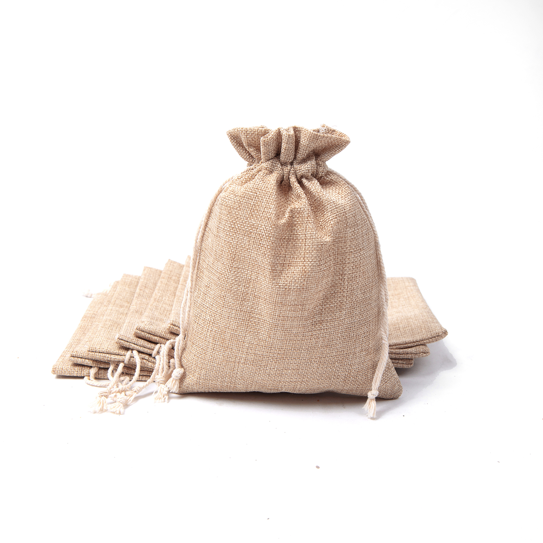 7 7/8" X 5 7/8" Burlap Drawstring Bag 5