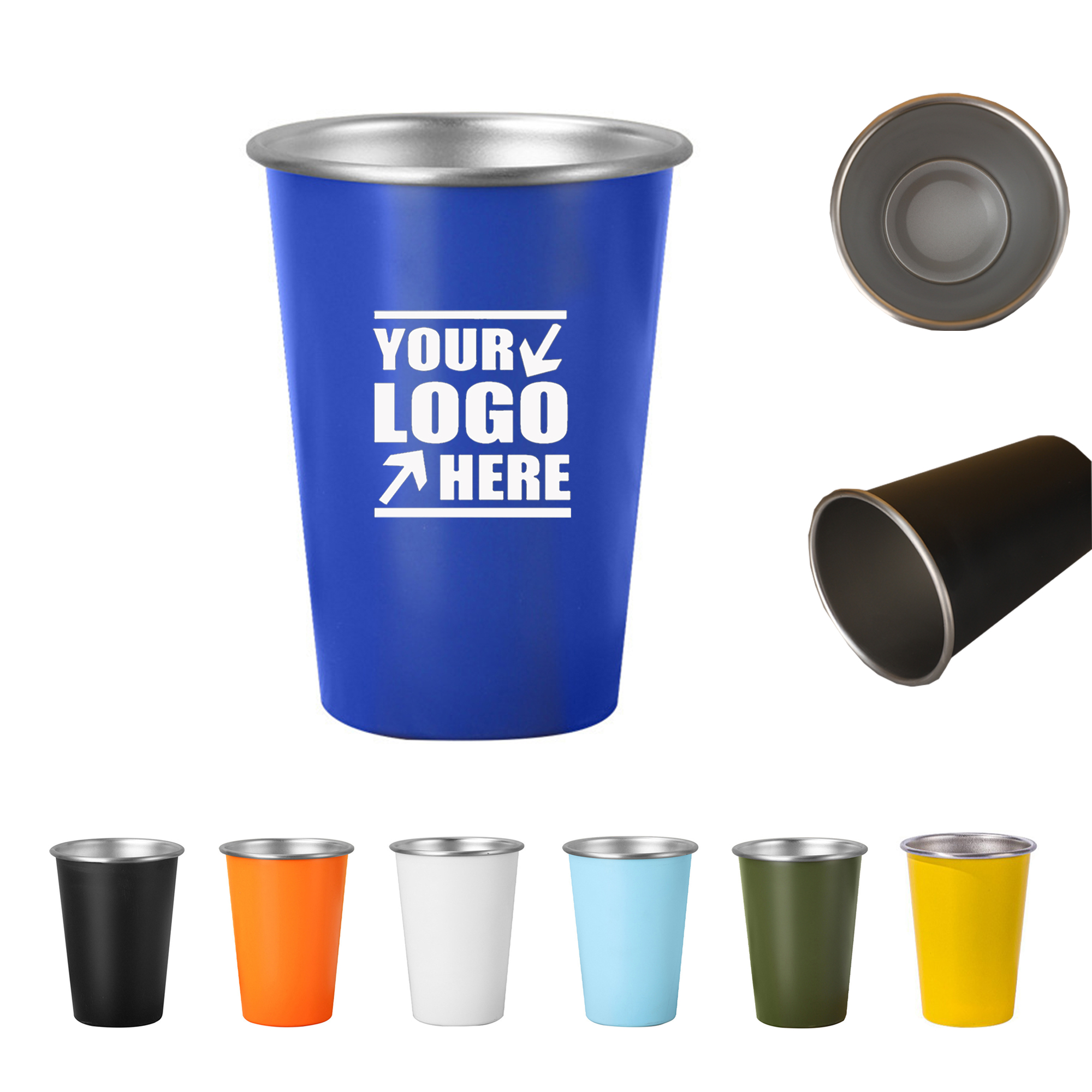 16oz Stainless Steel Drinking Cup Metal Pint 9