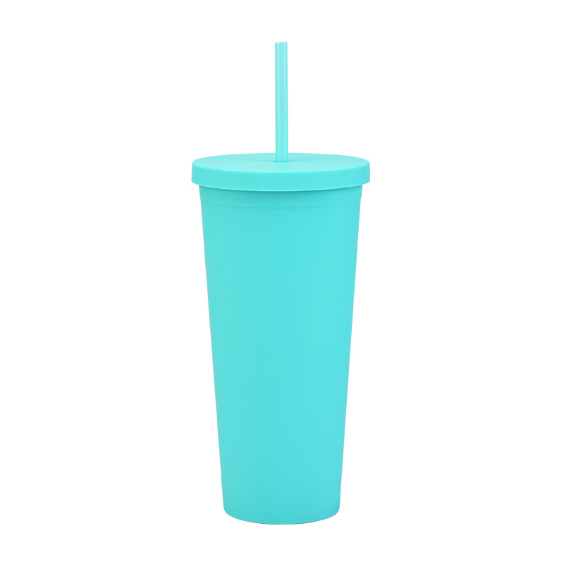 24 OZ Portable Double Plastic Skinny Tumbler / Straw 5