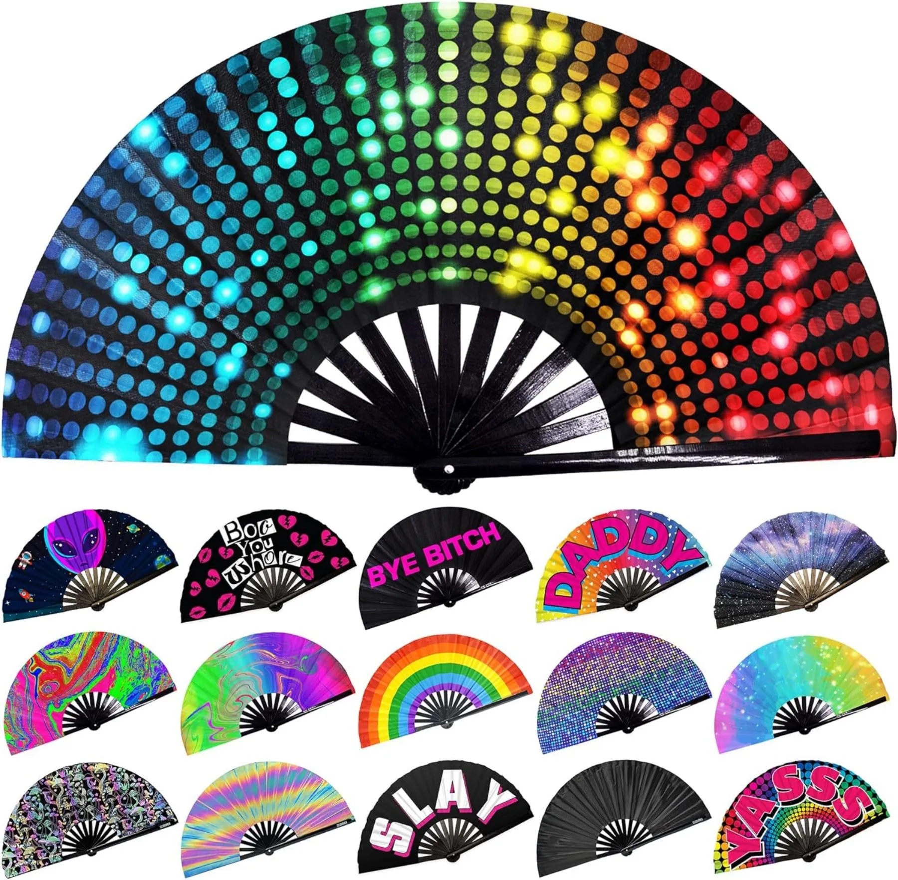 Holiday party rainbow fan 30