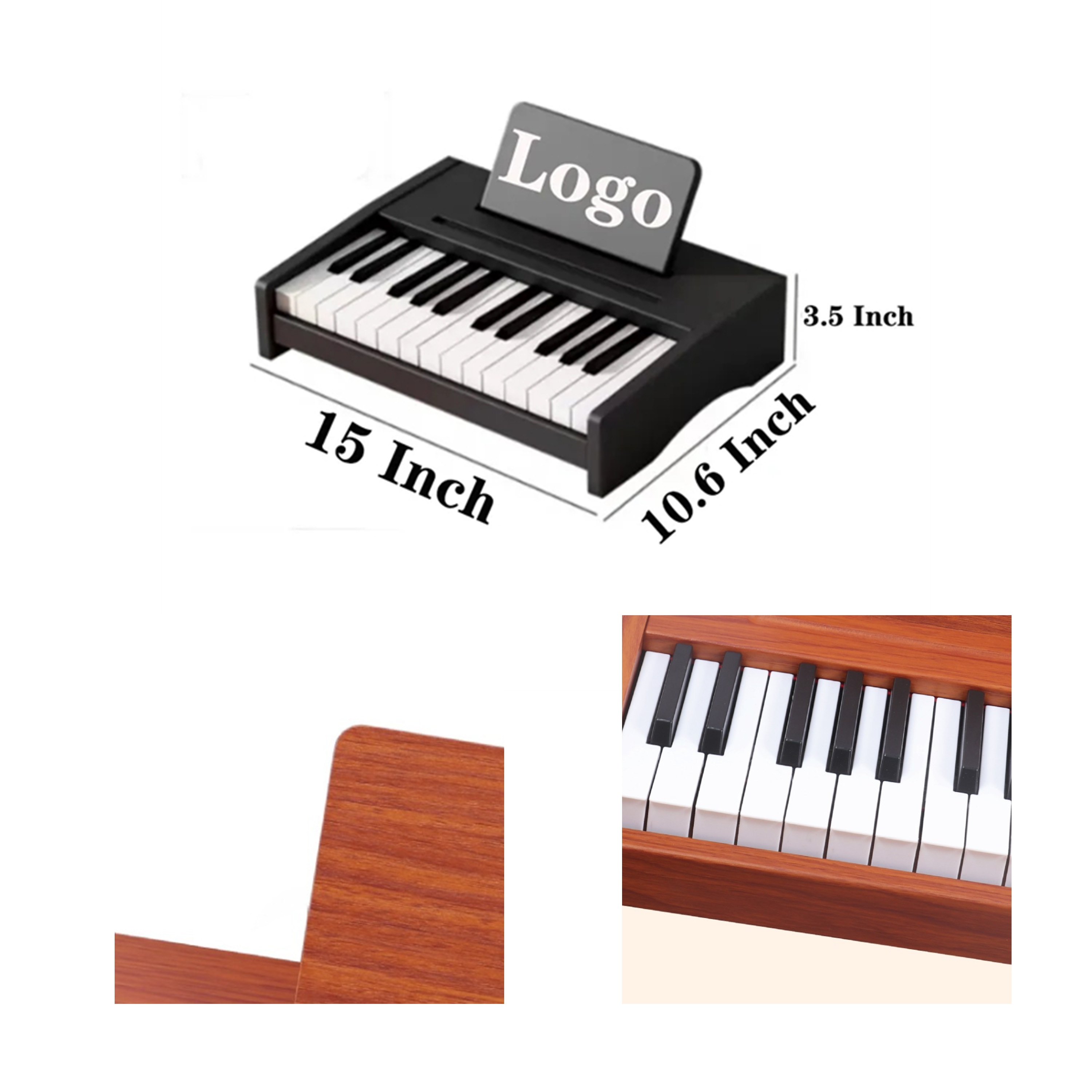 Compact 25-Key Wooden Piano for Young Learners 1