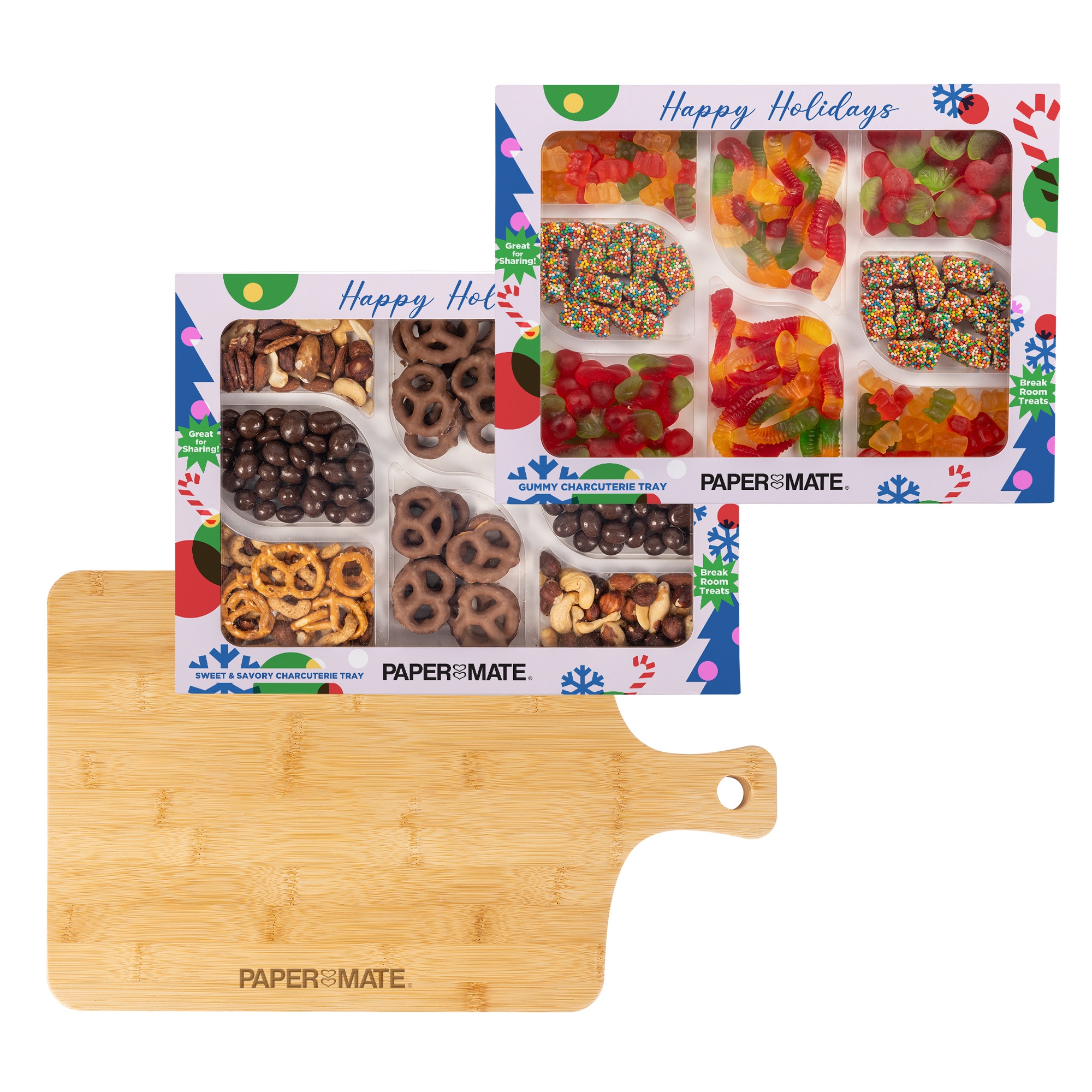 Gummy & Sweet and Savory Charcuterie Trays with Wood Board 1