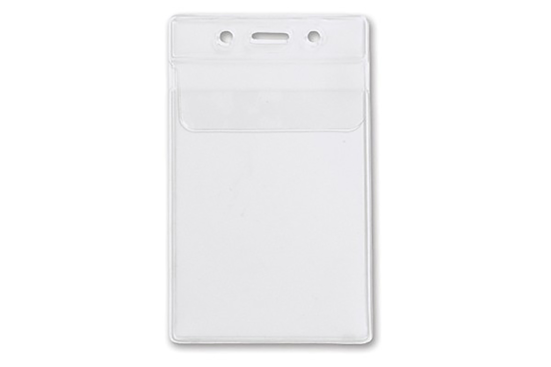 3.00" W x 4.88" H - Vertical Clear Vinyl Badge Holder (Blank) 1