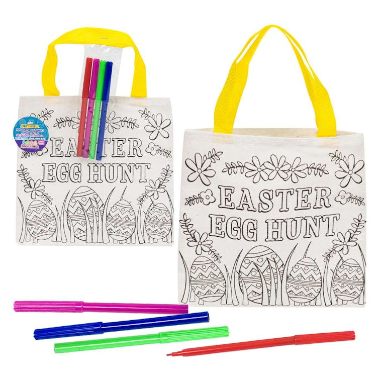 Craft Easter Bags - Ready to Color 8" with 4 Pack Markers