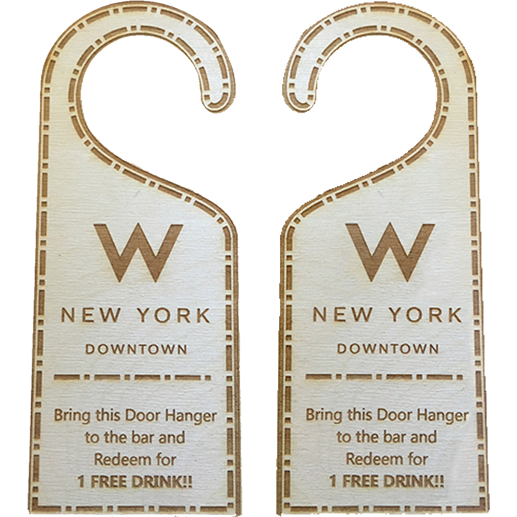 Custom Wood Door Hangers: 2 sided 3