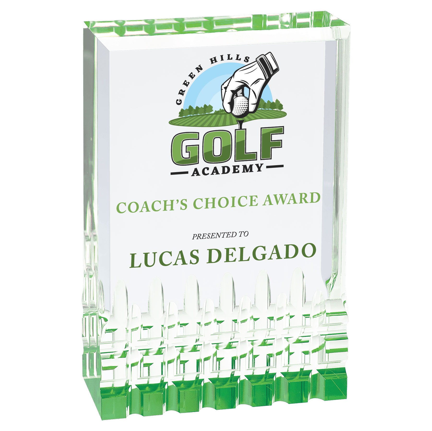 3" x 5" Green Mirage Acrylic