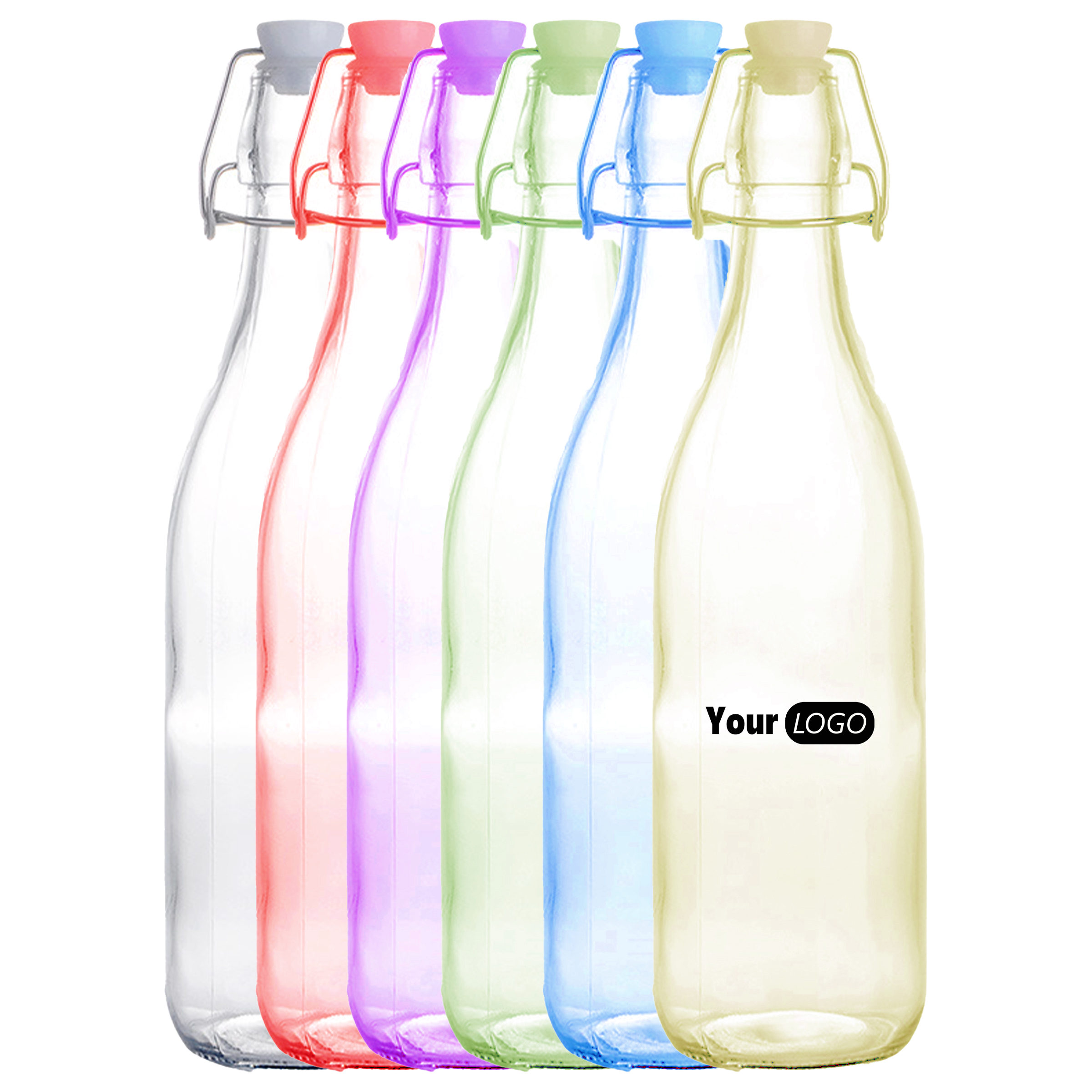 Glass 34Oz Clear Bottle With Lid 3