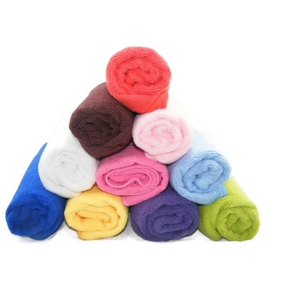 100% Polyester white Microfiber Towel - 15"x11" 2