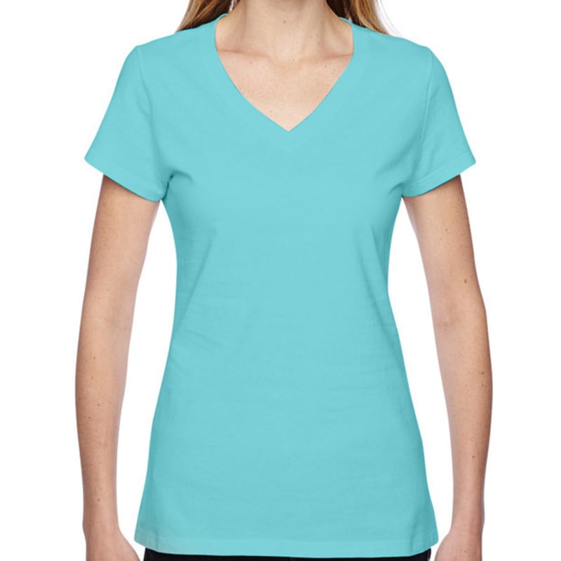 Fruit Of The Loom Ladies 4.7 Oz. 100% Sofspun Cotton Jersey Junior V-Neck T-Shirt 13