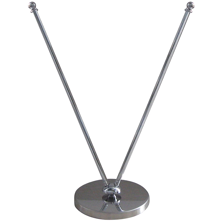 5.1-6.9" Metal Telescopic Flagpole with Two Single Reverse Flags 5