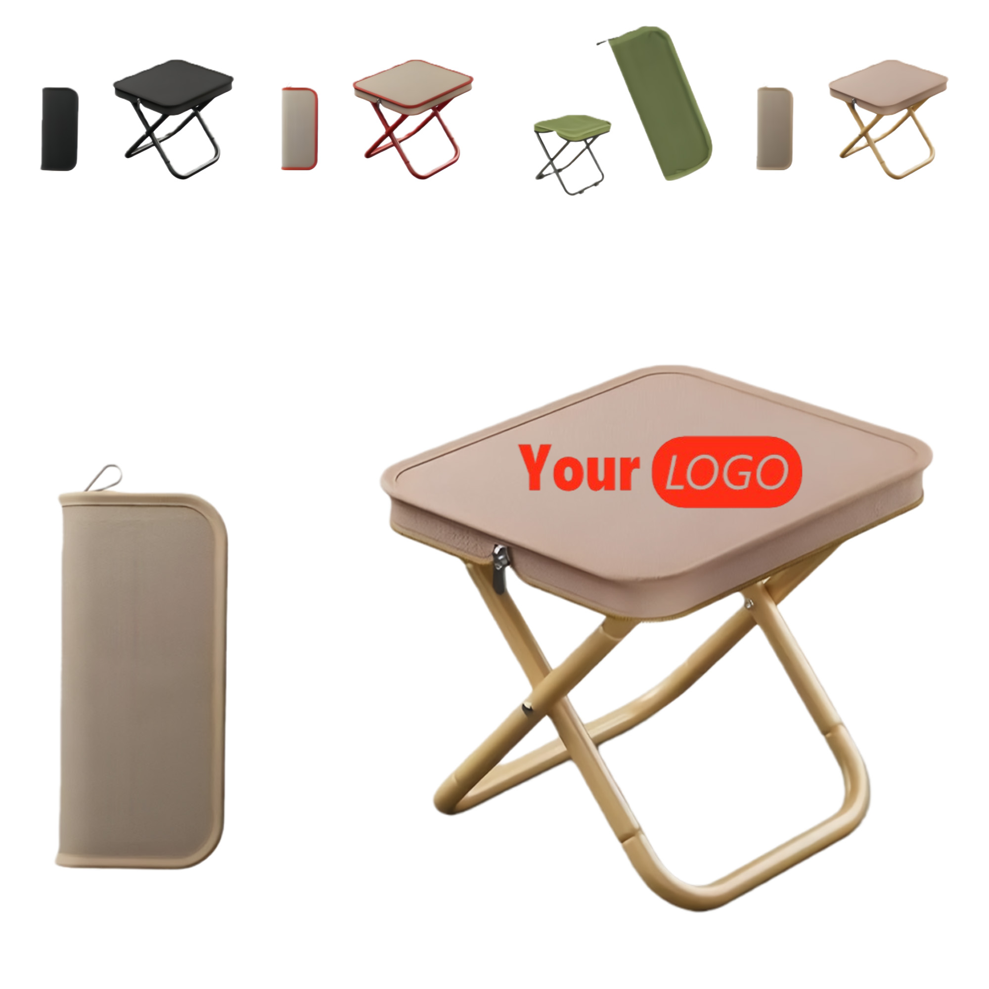 330LBS Oxford Cloth Carbon Steel Foldable Stool 2