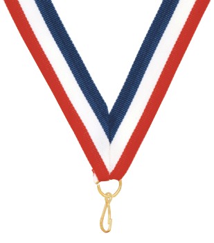 Red, White, and Blue "V" Neck Ribbon with Clip 1