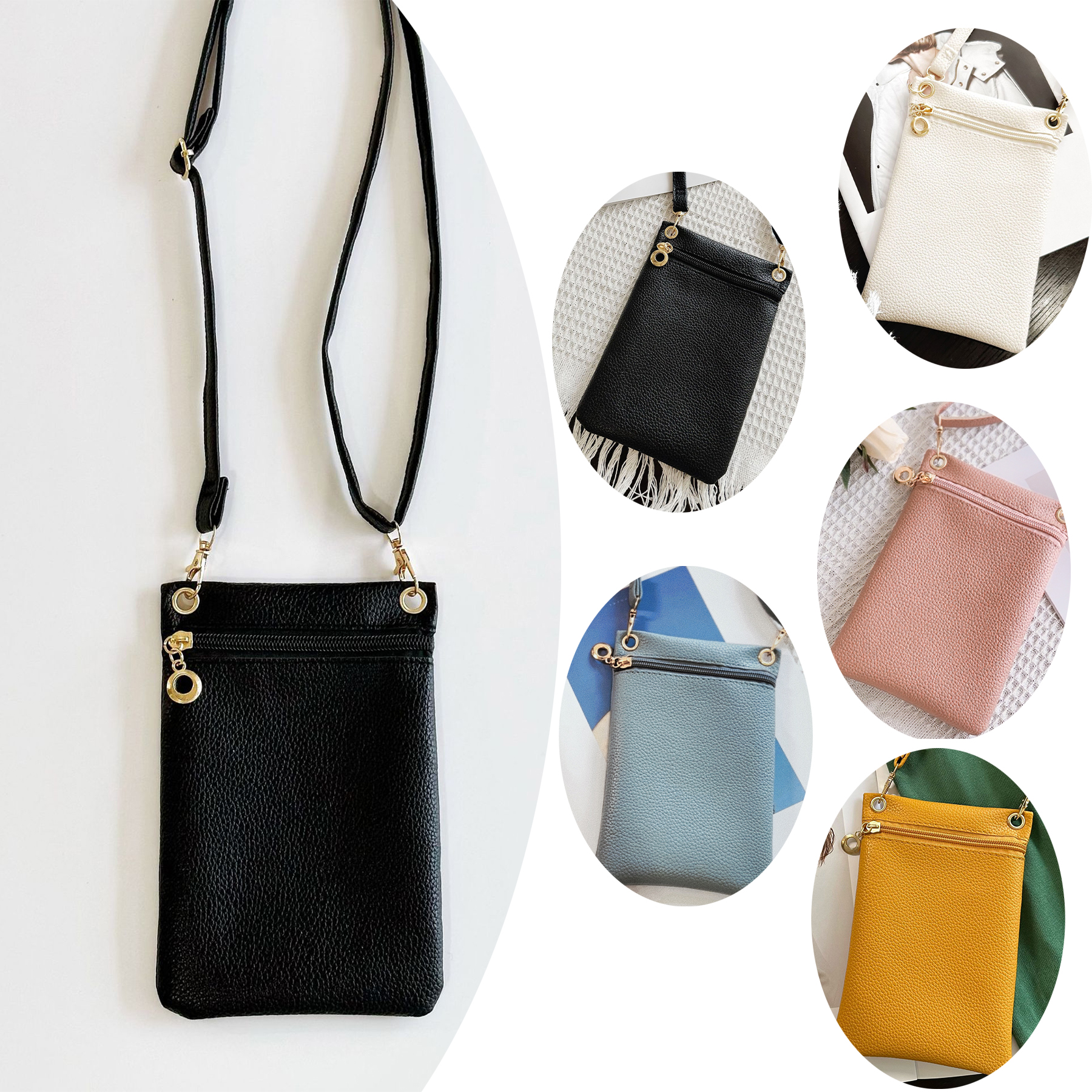 Lychee Grain Crossbody Cell Phone Bag 2