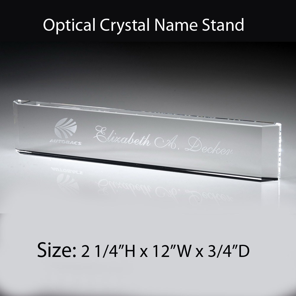 OPTICAL CRYSTAL UPRIGHTNAME PLATE 2