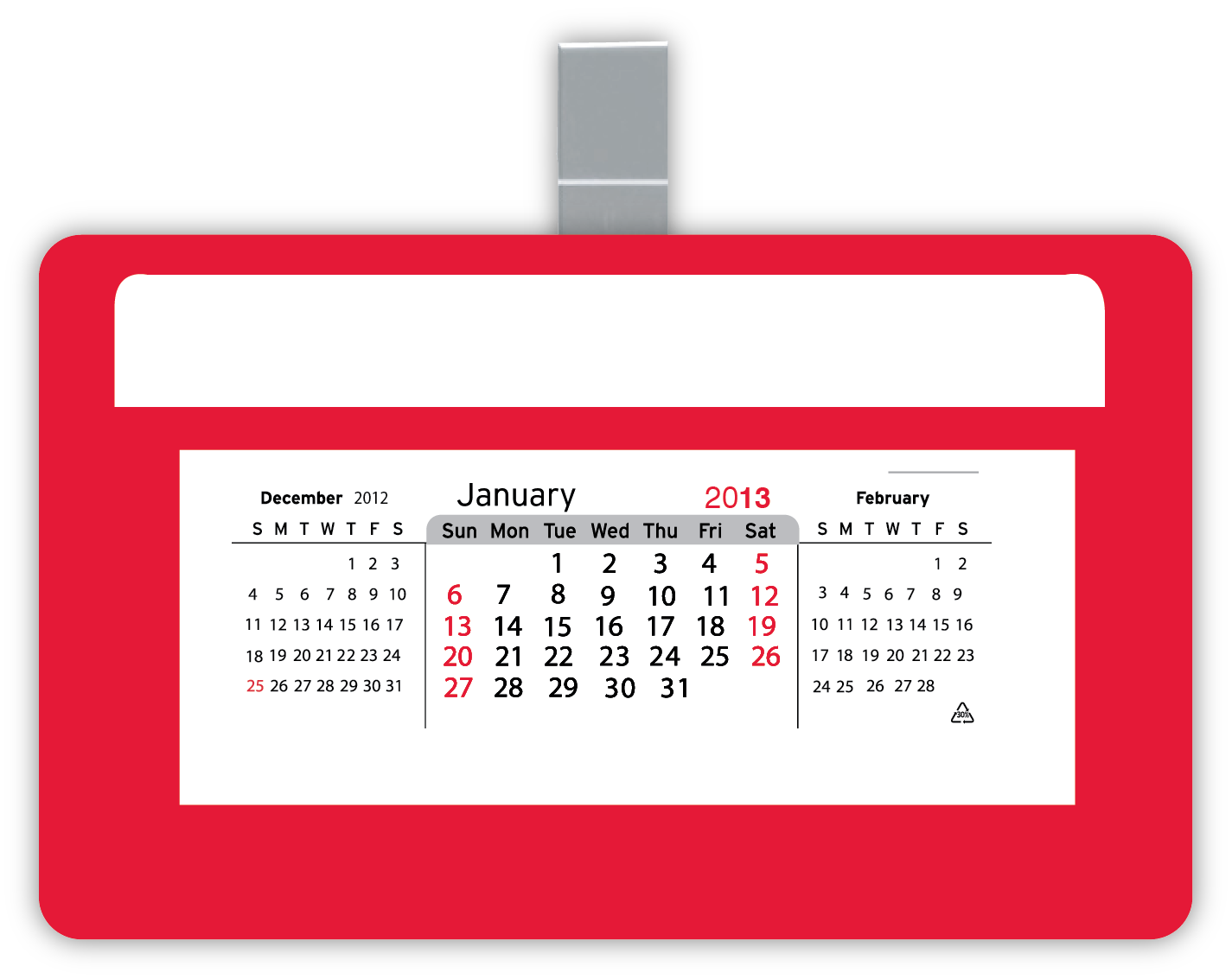 Small Car/ Truck Visor Calendar with Clip (4.5"x2.75") 3