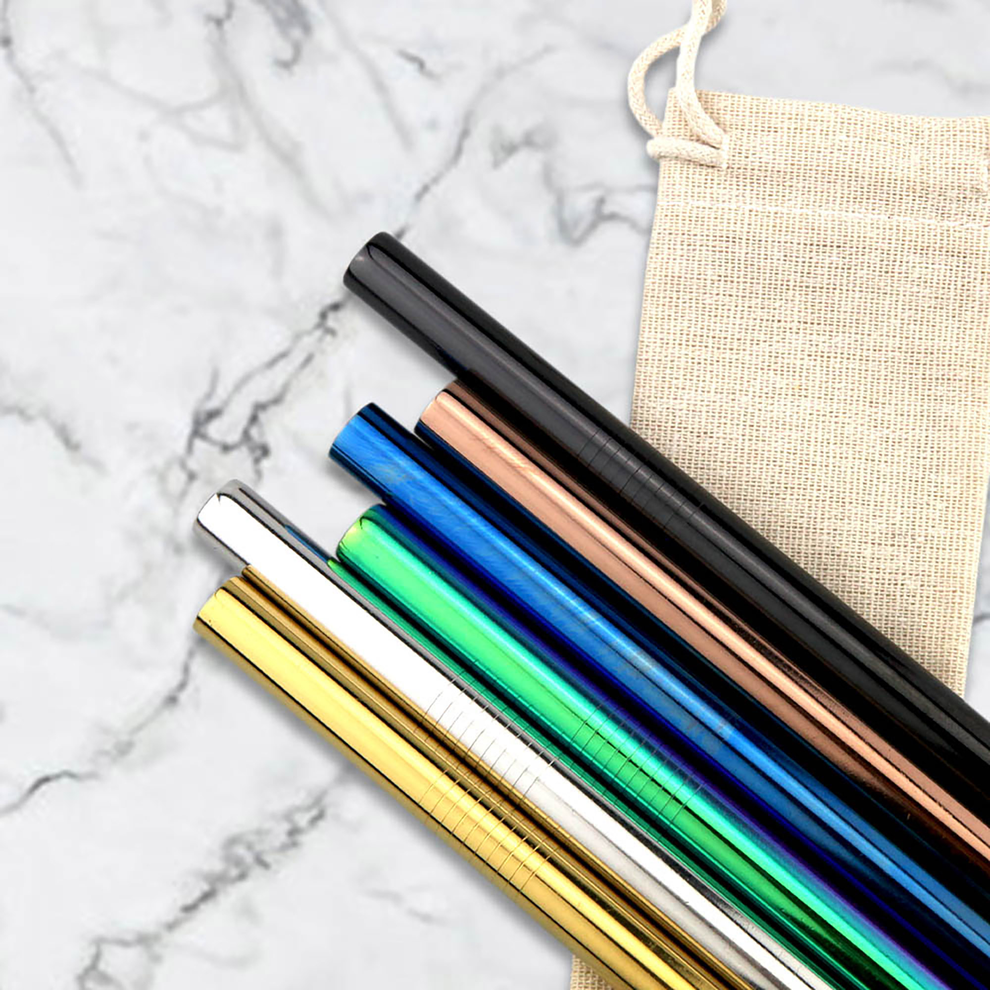 Stainless Steel Straw 12MM x 215MM - Colour 9