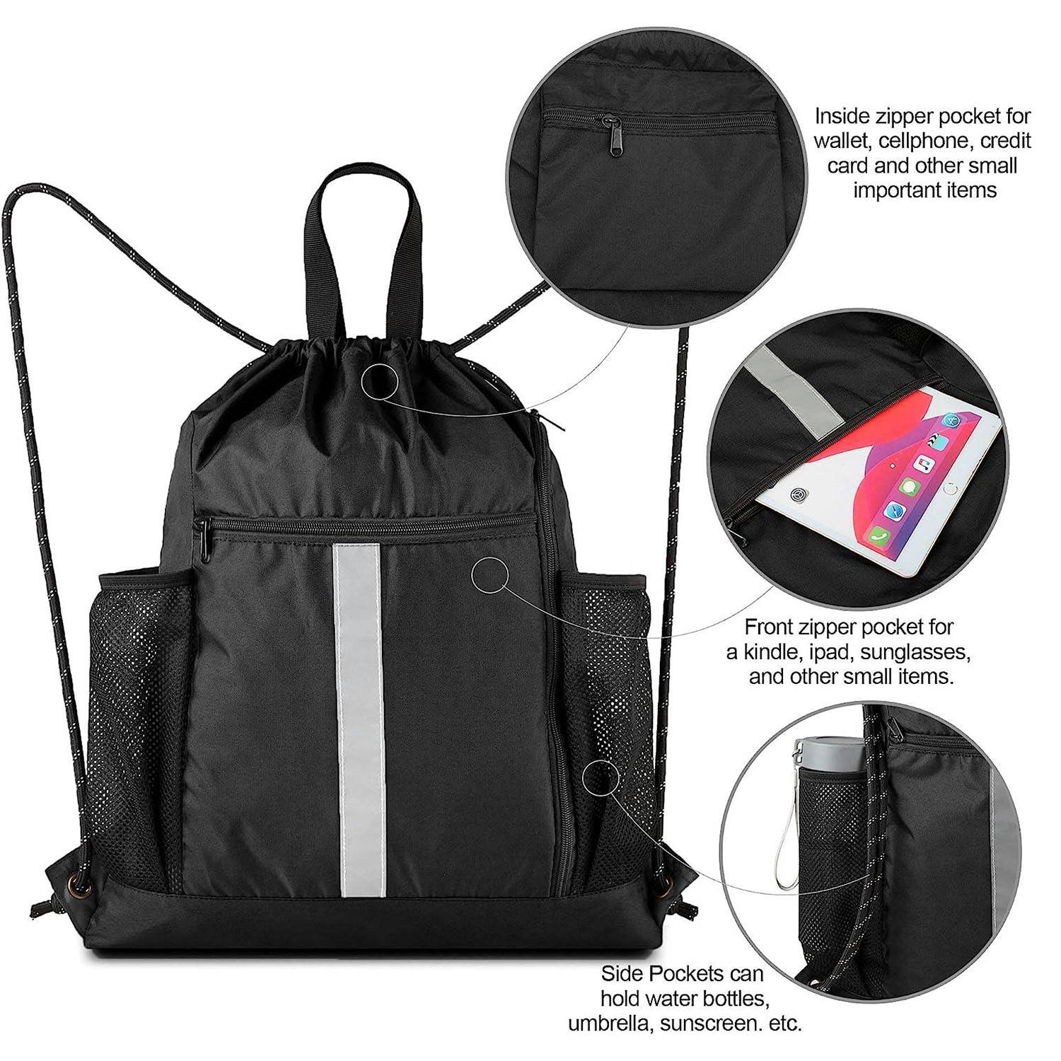 Drawstring Backpack Sports Gym Bag 3